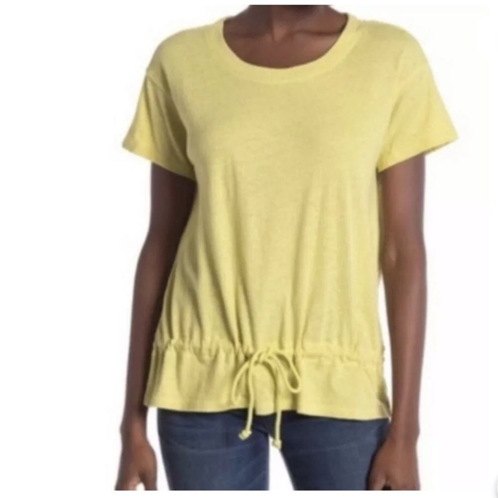 Madewell Drawstring Tee Size XS Greenish Yellow